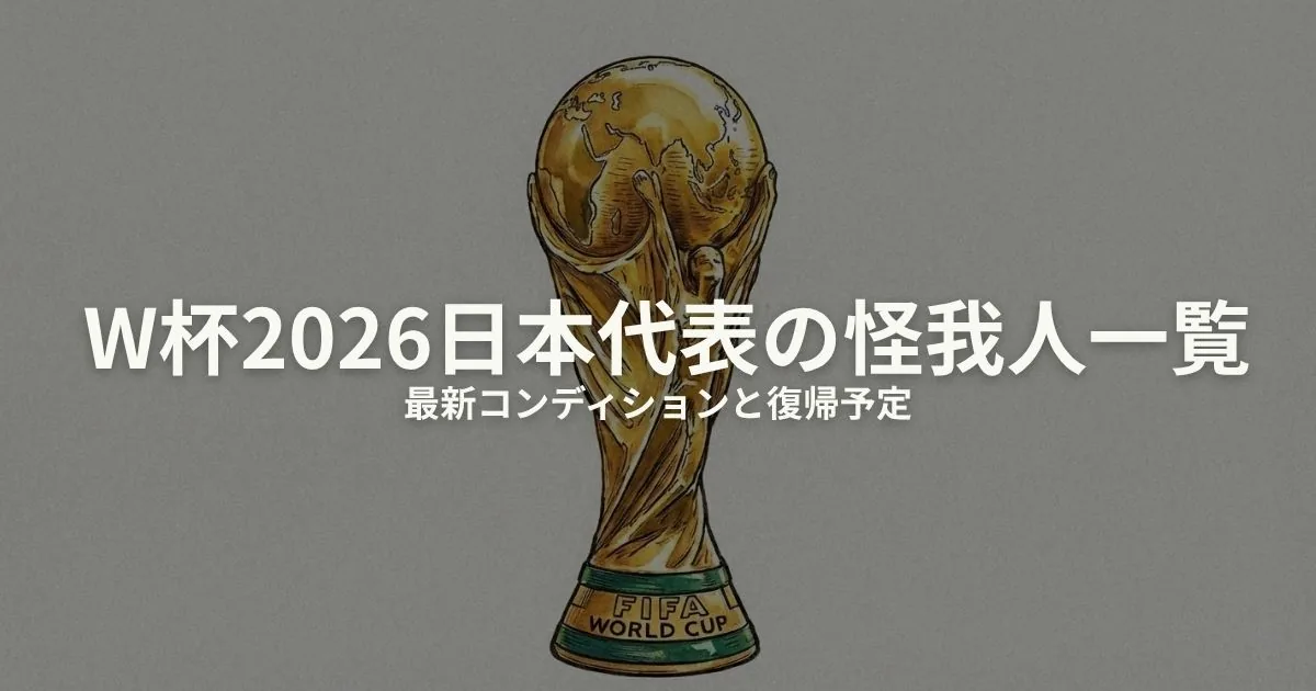 ワールドカップ 怪我人 日本代表のアイキャッチ画像