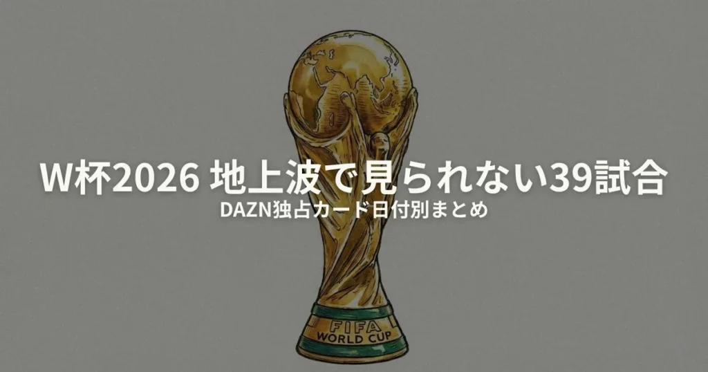 W杯2026 DAZN 独占のアイキャッチ画像